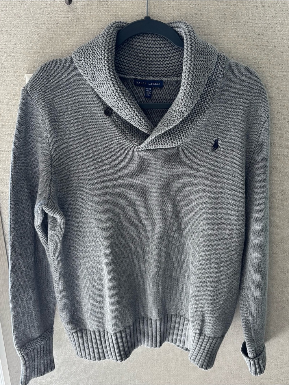 Ralph Lauren Men’s Gray Shawl Collar Sweater